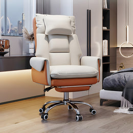 Ergonomic Office Chair with Swivel, Curved & Dual-Tone for Home Office