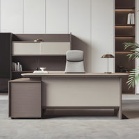 Premium Spacious Office Desk Aluminum Edge Scratch Resistant Lockable Drawers BGZ-2061