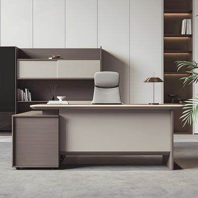 Premium Spacious Office Desk Aluminum Edge Scratch Resistant Lockable Drawers BGZ-2061