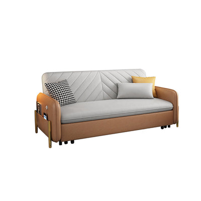 Wash-Free Sofa Bed with Foldable Footstool: Ideal for Small Luxury Living