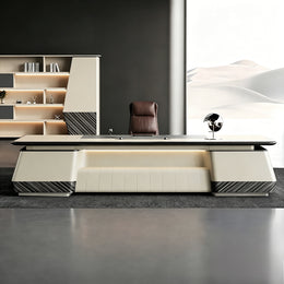 Modern Luxury Executive Desk with Side Storage