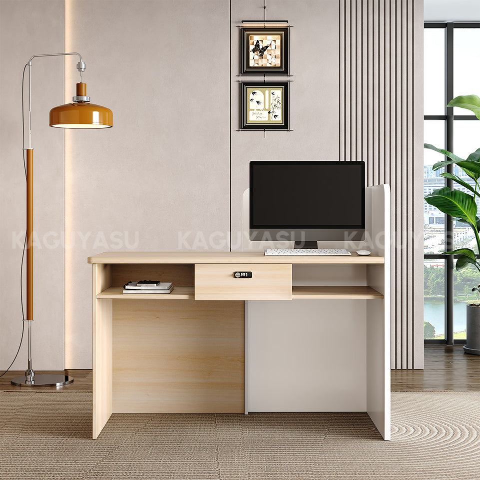 Elegant Reception Desk with Cable Management and Secure Storage for Offices MBS-JDT-3002 (In Stock)