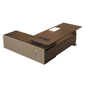 L-Shaped Executive Desk 87 in Wide with Lockable for Home Office