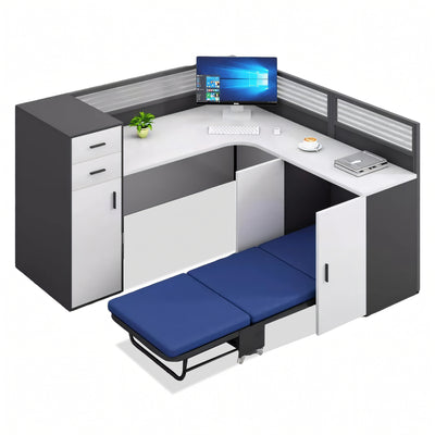 Versatile Workstation with Foldable Napping Bed – Modern Office Desk and Chair Combo  BGZ-K001