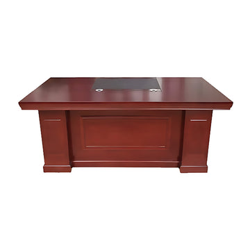Modern Executive Desk 16-126 in Wide with Curved, Solid Wood & Round for Home Office