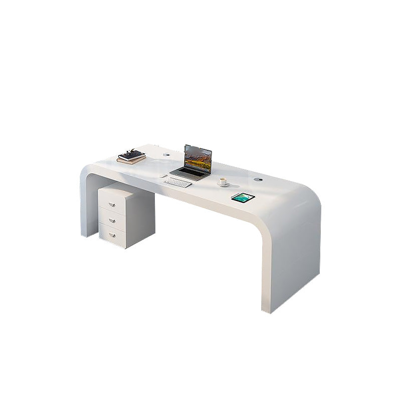 Luxury Office Boss Desk White Lacquer Stylish Boss Desk LBZ-107