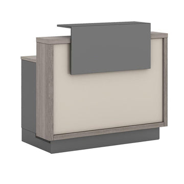 Rectangular Reception Desk with Lumbar Support & Transaction Counter for Office Lobby