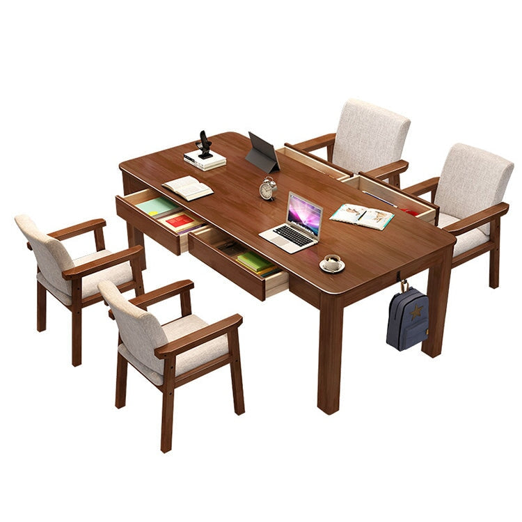 Solid Wood Conference Table for Home Living Room and Minimalist Study Table for Four People HYZ-1083