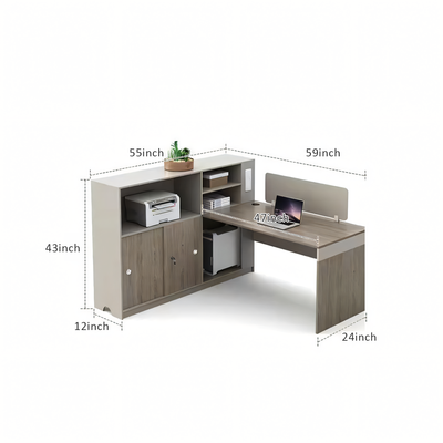 Modern T-Shaped Dual Workstation: Stylish Office Desk and Chair Set BGZ-072