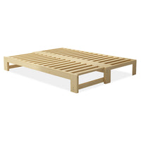 Versatile Solid Wood Extendable Bed with Raised Bed Leg Design