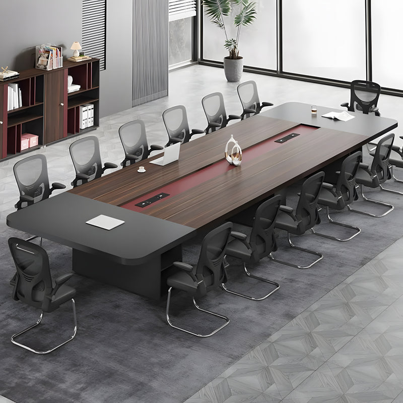 Rectangular Rounded Corners Melamine Conference Table