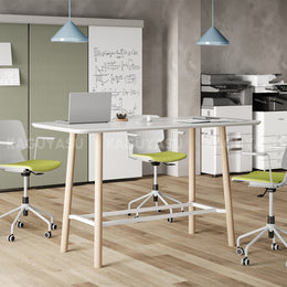 Bar Table with Built-In Power Outlet, 1.18-Inch Thick Top & Reinforced Legs (In Stock)