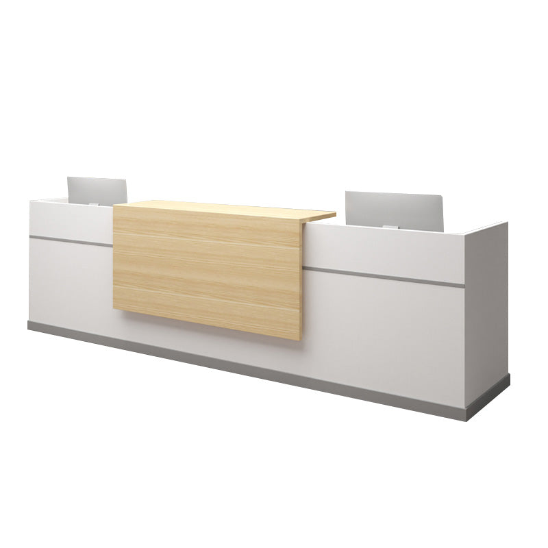 Color-Blocked Reception Desk with Compartments and Mobile Cabinet for Consultation and Reception JDT-1072