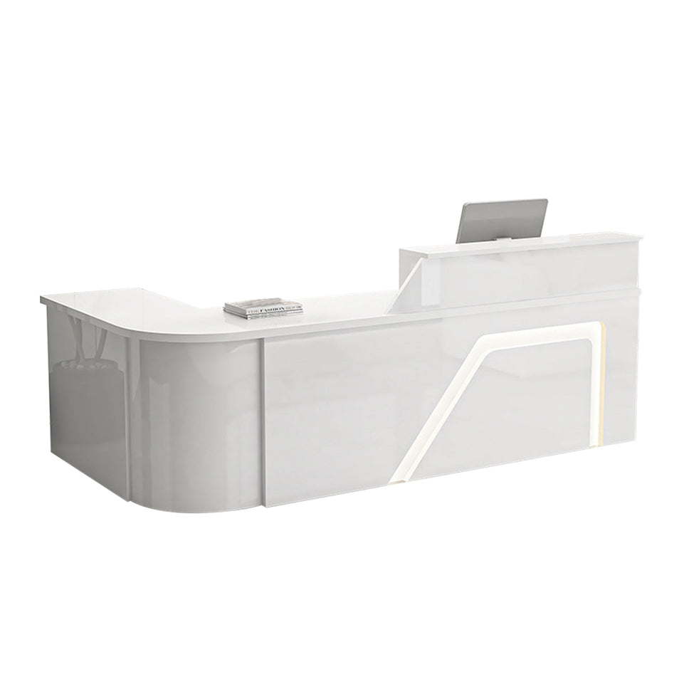 Stylish L-Shaped Reception Desk with Corner and Cabinet for Shops JDT-K093-E（East Coast）