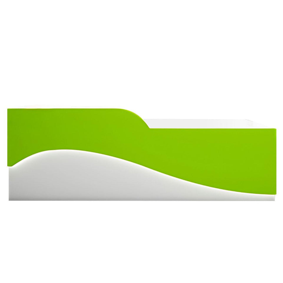 Color-Blocked Curved Front Desk with CPU Holder and Keyboard Tray for Reception JDT-10110