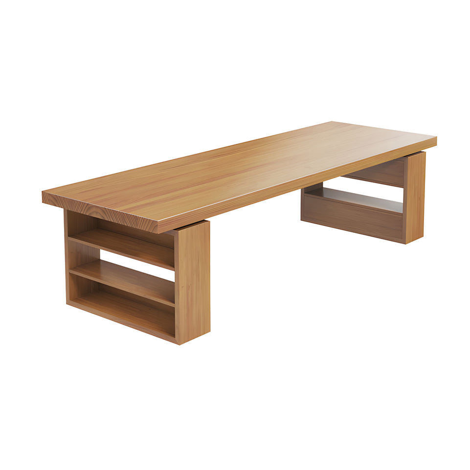 Elegant Solid Wood Conference Table with Thickened Top and Side Storage for Offices, Studios, and Home Workspaces HYZ-2107