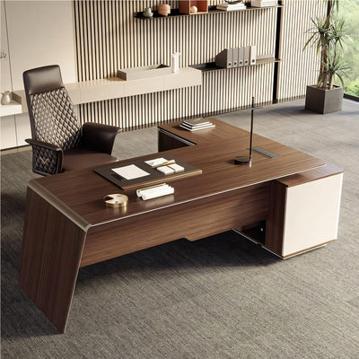 Executive Computer Office Desk Boss Furniture with Thickened Desktop Classic Aesthetic Tilted Design LBZ-1020