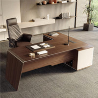 Executive Desk With Angled Leg Design Boss Furniture with Thickened Desktop Classic Aesthetic Tilted Design LBZ-1020