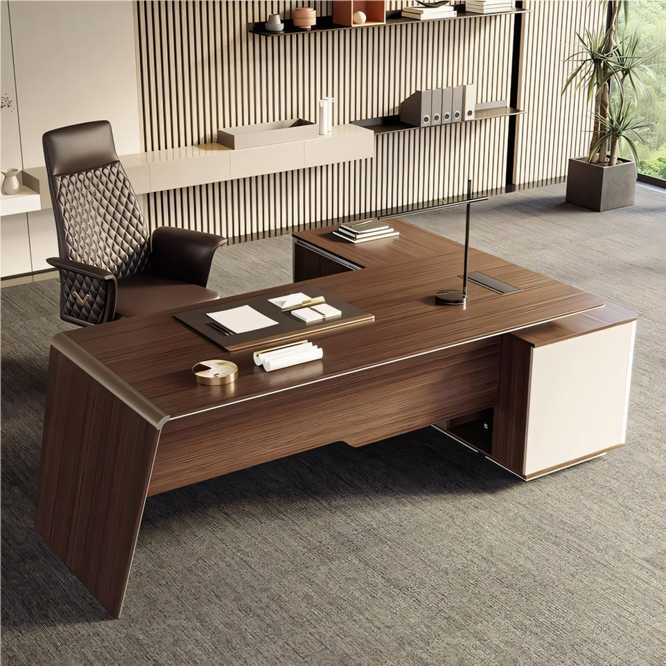 Executive Computer Office Desk Boss Furniture with Thickened Desktop Classic Aesthetic Tilted Design LBZ-1020