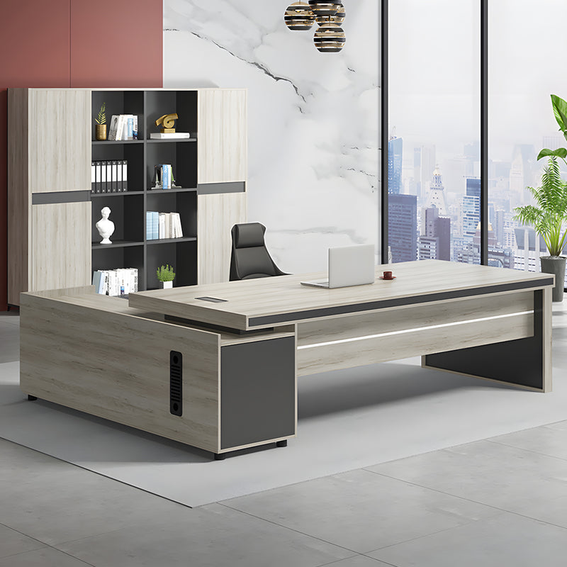 Modern Executive Desk 55-94 in Wide with Side Storage & Lumbar Support for Home Office
