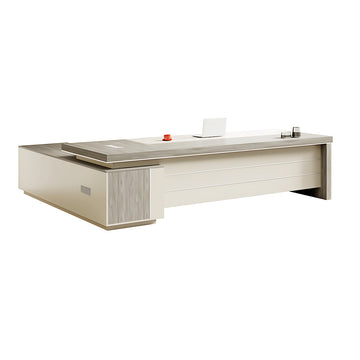 Modern Executive Desk 63-126 in Wide with Dual-Tone & Lumbar Support for Home Office