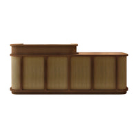 Vintage Minimalist Reception Desk Rattan Storage Keyboard Tray JDT-2295