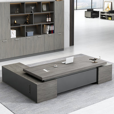 Office Executive Desk With Silent Slide Rails President Work desk Curtain Board Side cabinet Wiring hole LBZ-1066