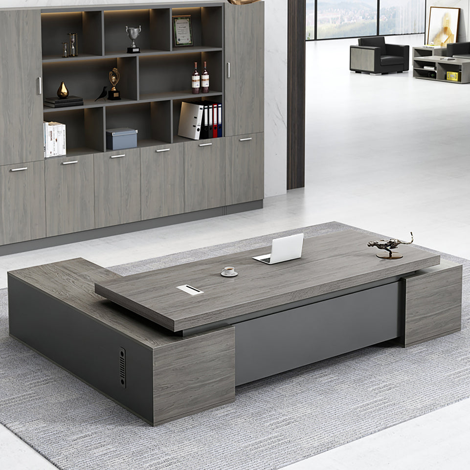 Office Executive Desk With Silent Slide Rails President Work desk Curtain Board Side cabinet Wiring hole LBZ-1066