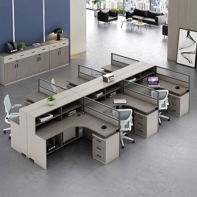 Modern L-Shaped Workstation Office Desk with Aluminum Partition BGZ-2013