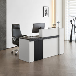 Sleek Standing Reception Desk With LED Light Strip, Lockable Drawers And Cable Grommets –Ideal For Offices, Salons & Front Counters JDT-2217 (In Stock)