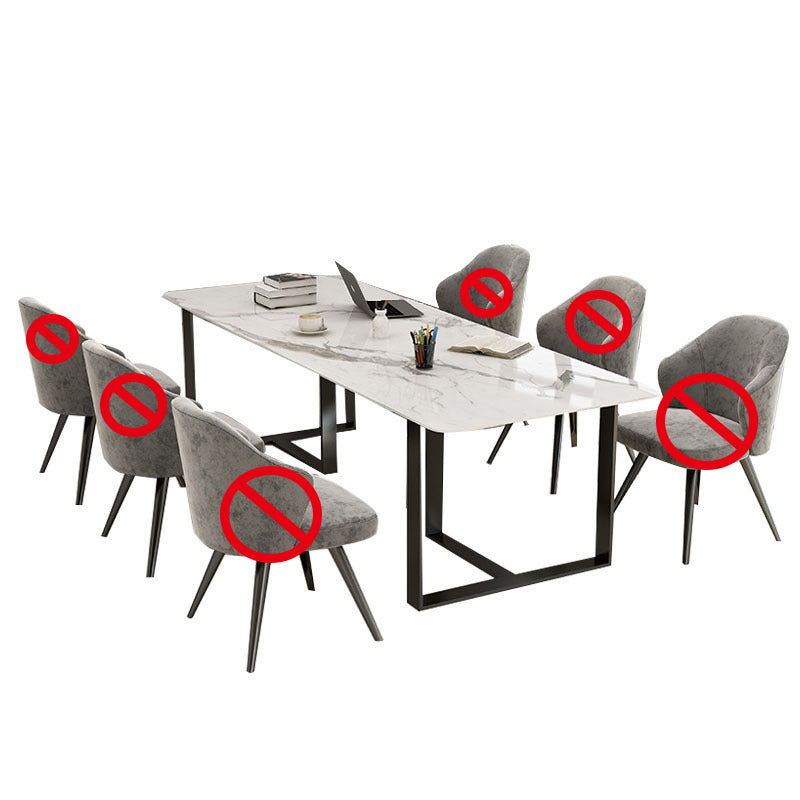 Marble Minimalist Corporate Office Furniture Conference Table and Chairs Rectangular Conference HYZ-10127