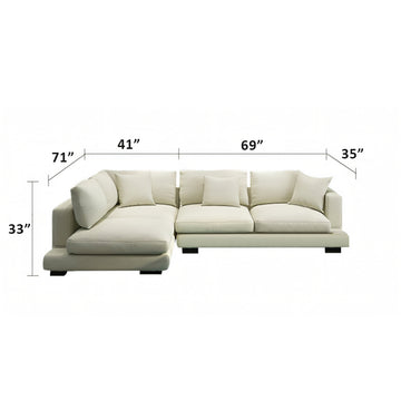 Modern Sofa 110-140 in Wide with Lumbar Support for Living Room