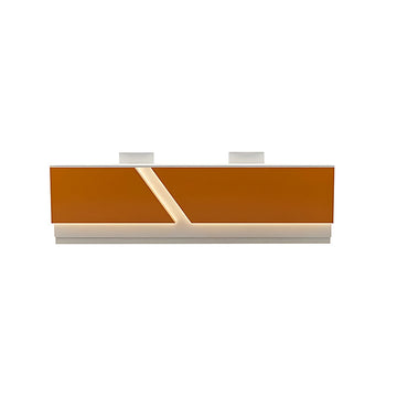 Modern Reception Desk with Stainless Steel, Lumbar Support & Transaction Counter