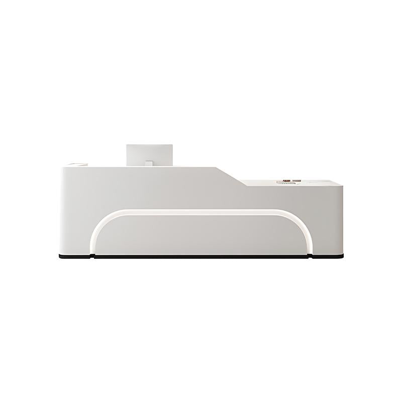Curved Reception Desk with Desktop Corner and Large Storage for Offices and Salons JDT-1037