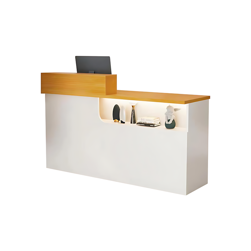 Corner Small Straight Compact Reception Desk with Storage for Barber Shops and Salons JDT-1030