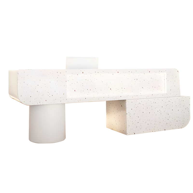 Bridge-Shaped Reception Desk with Large Storage and CPU Holder for Clothing Stores JDT-10134