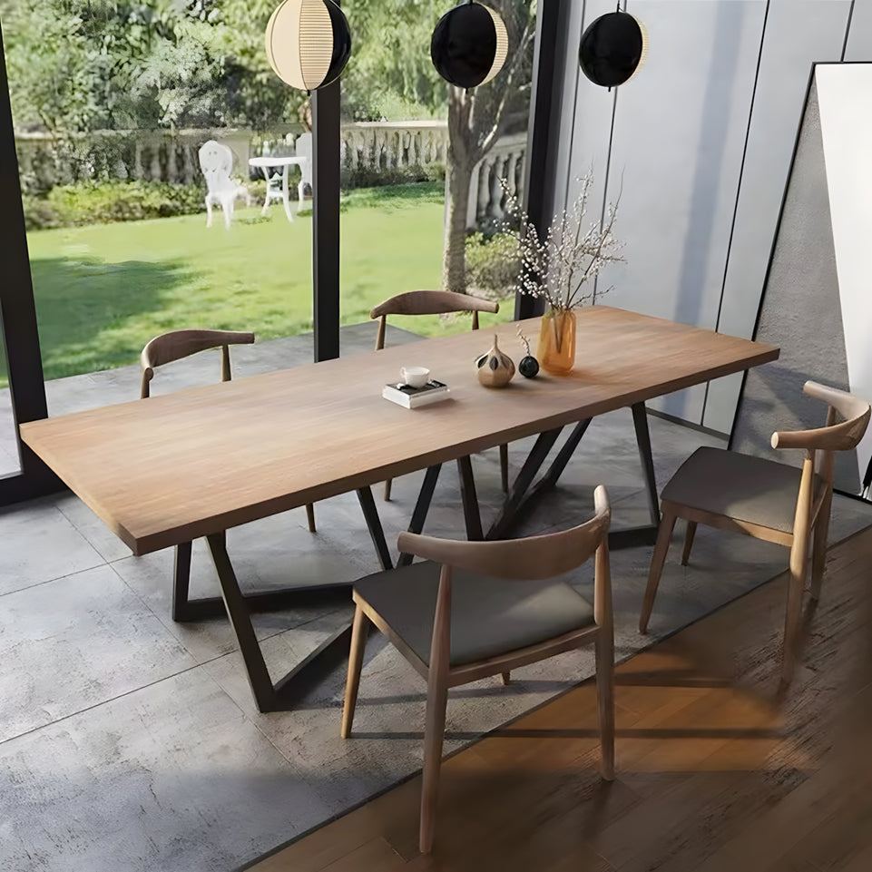 Solid Wood Long Conference Table with Wood Grain Finish for Office Meeting and Guesthouses HYZ-10118