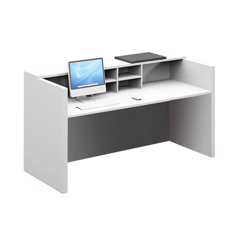 Color-Blocked Reception Desk with Compartments and Mobile Cabinet for Offices JDT-1096