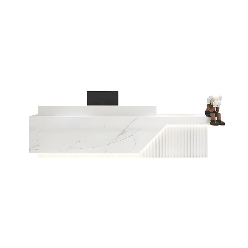 Color-Blocked Straight Integrated Reception Desk with Large Storage for Hotels and Offices JDT-1094