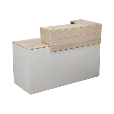 Double-layer Countertop Small Reception Desk with Drawers and Keyboard Tray for Stores JDT-1086
