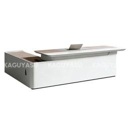 L-Shaped Executive Desk with Cable Management, Dual-Tone & LED Lighting for Home Office