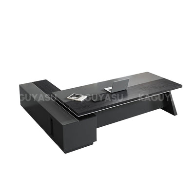 Modern L-Shaped Black Office Executive Desk for Managers LBZ-2189
