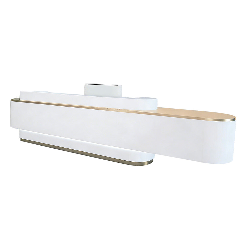 Unique Design Straight Reception Desk with Storageand Custom Logo for Salons JDT-086