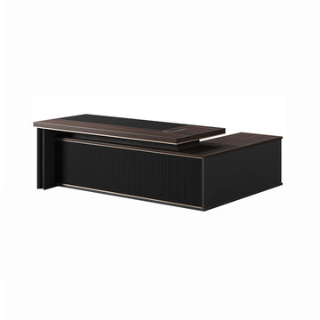 Modern Executive Desk with Rectangular, Cable Management & Lockable for Home Office