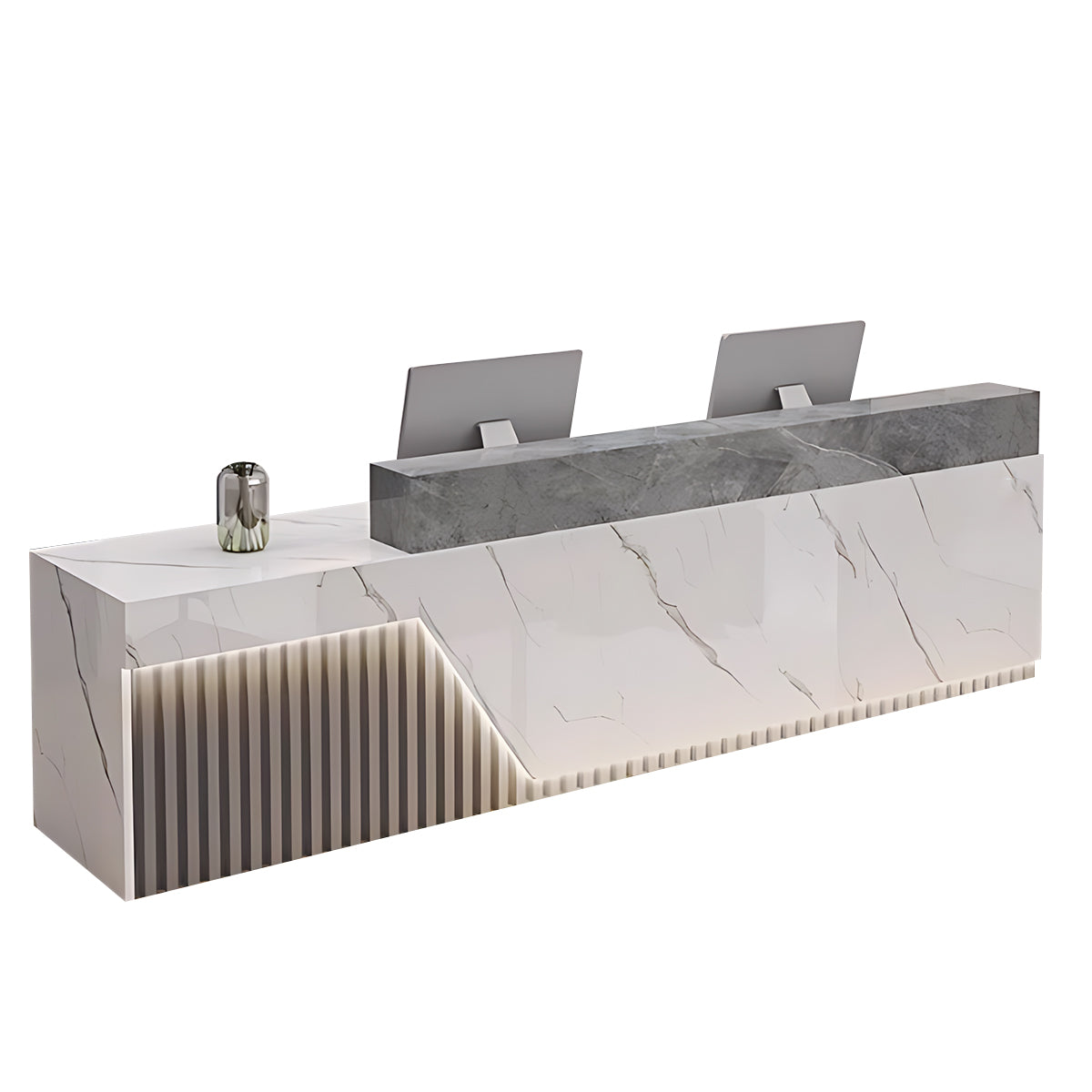 Modern Reception Desk LED Lighting Storage Eco Friendly for Salon Office JDT-2305