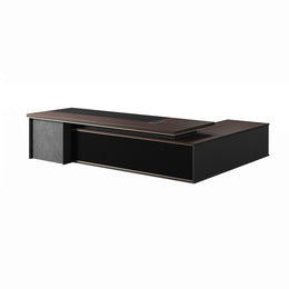 Modern Executive Desk with Rectangular, Cable Management & Lockable for Home Office
