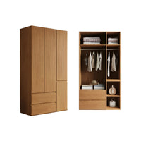 Vintage Wardrobe with Grooved Handle & Hanging Rod for Bedroom CWG-2136