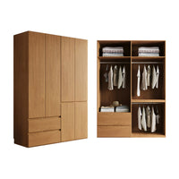 Vintage Wardrobe with Grooved Handle & Hanging Rod for Bedroom CWG-2136