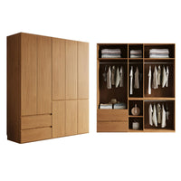 Vintage Wardrobe with Grooved Handle & Hanging Rod for Bedroom CWG-2136