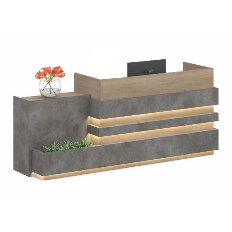 Modern Industrial Style Office Reception Front Desk with Lights JDT-722